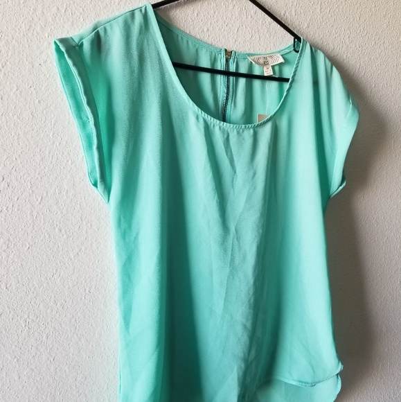 Pink Rose Tops Nwt Mint Green Blouse Short Sleeves Poshmark